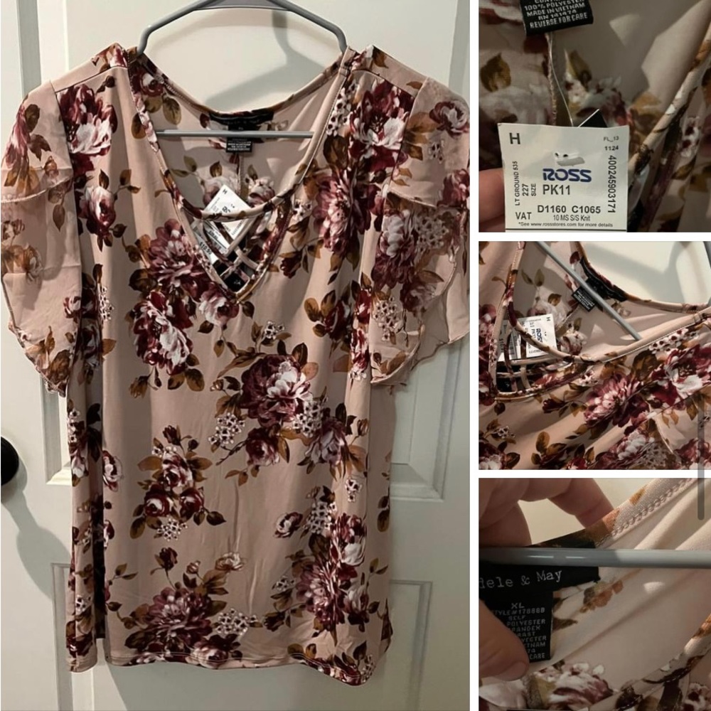 Floral sheer flutter sleeve blouse from Ross